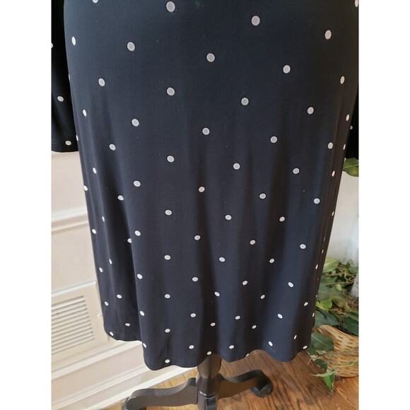 Old Navy Women Black Polka Dot Round Neck Long Sleeve Knee Length Sheath Dress S - Picture 6 of 11